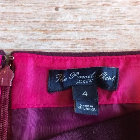 J.Crew No. 2 pencil skirt great for fall double-serge wool. Wine (also in green) - Picture 2 of 4